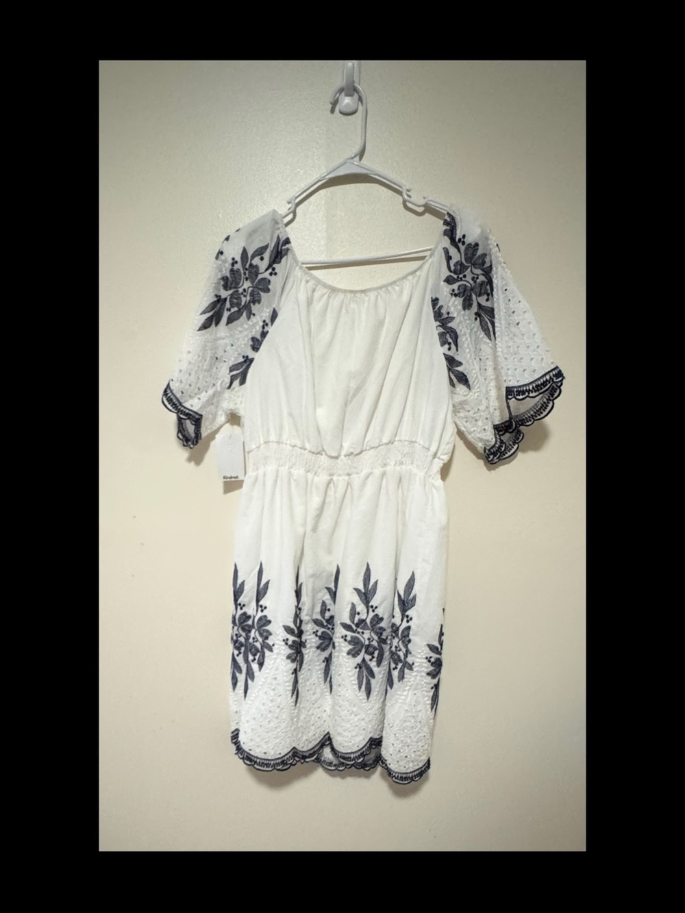 Kindred White Embroidered Boho Mini Dress 1X Plus Size Cottagecore